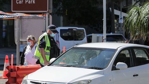 Border controls going into Queensland from NSW.