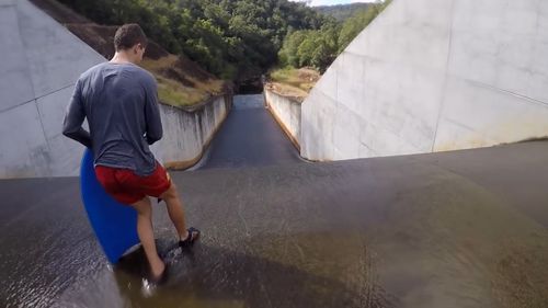 Using the slipway could potentially have fatal results. (YouTube/Rowan Le Sueur)