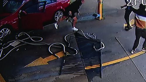 A car wash became a crash scene as a vehicle smashed into the Sydney business, causing tens of thousands of dollars in damage.