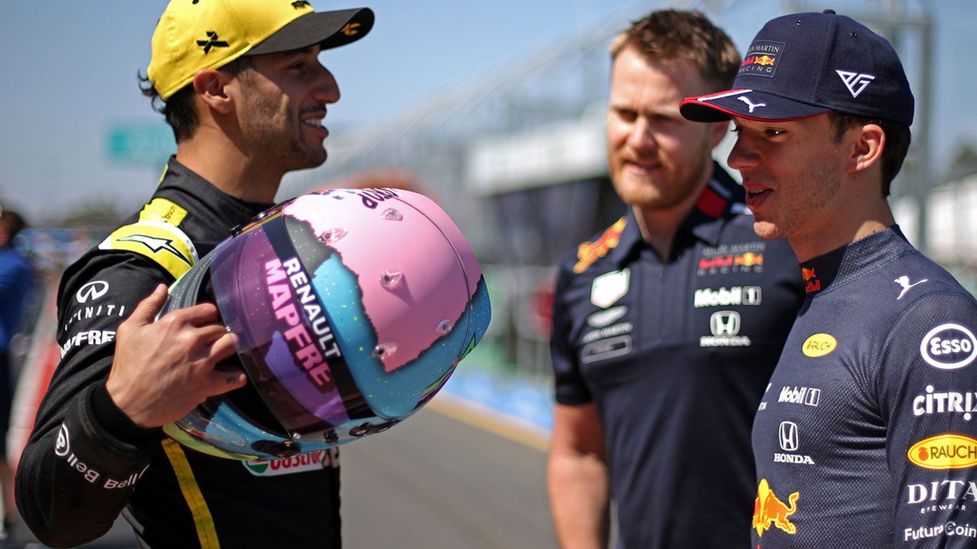 Daniel Ricciardo (left) and Pierre Gasly