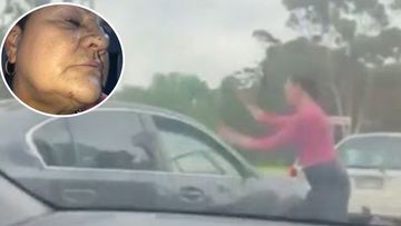 A victim of a violent road rage incident has spoken out about the peak hour attack, which left her with cuts and bruises to her face and hands