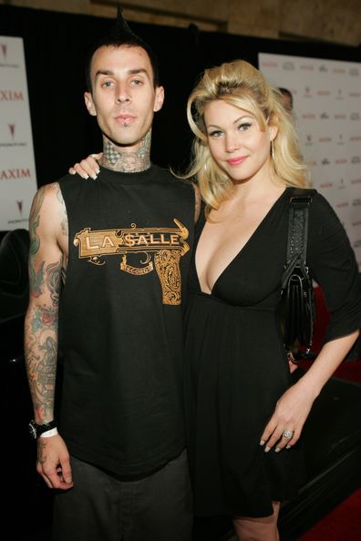 Travis Barker and Shanna Moakler during Maxim Magazine's Hot 100 - Red Carpet at The Day After in Hollywood, California, United States. 