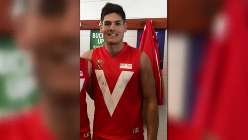 The talented ruckman has shown incredible courage following his spinal injury two months ago. (Facebook)