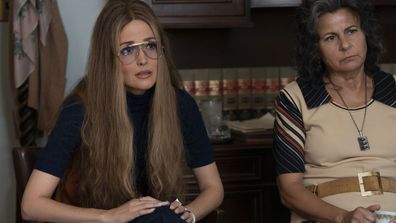 This image released by FX shows Rose Byrne as Gloria Steinem, left, and Tracey Ullman as Betty Friedan in a scene from the miniseries "Mrs. America."