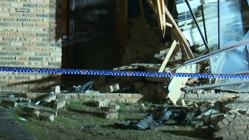 A pregnant driver has given birth after crashing her car into a house at Edensor Park overnight.