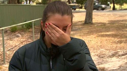 Mr Ascui's daughter, Charlene, struggled to contain her emotions after seeing her father. (9NEWS)