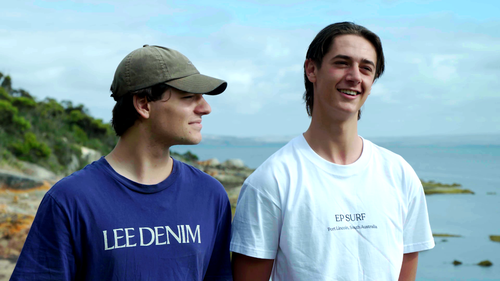 Port Lincoln locals Henry Cordell and Bailey Fraser filmed the encounter.