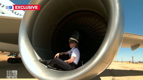 Qantas' last 747 has arrived in the California desert.