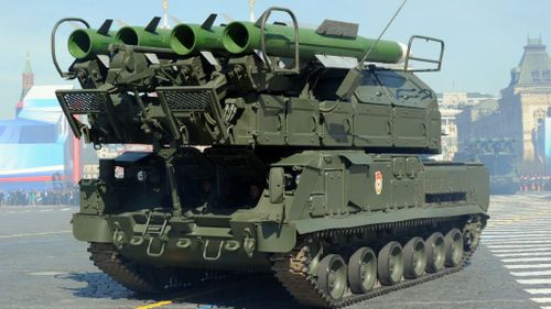 A Russian made Buk missile launcher, pictured here during military drills in Moscow. (Getty Images)