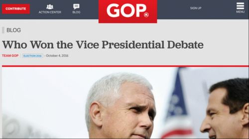 Republicans declare Mike Pence ‘clear winner’ of vice-presidential debate before it started