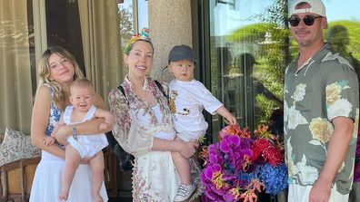 Comedian Katherine Ryan with her family.