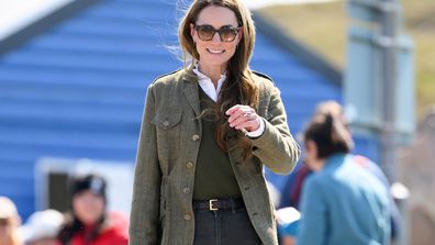 Catherine, Princess of Wales and Prince William, Prince of Wales travel to the island of Iona on a public ferry from Fionnphort during their visit to the Isle of Mull, Scotland UK on 30th April 2025.