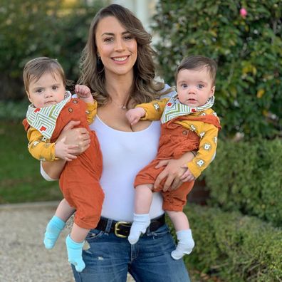 Laura Turner and her twin daughters