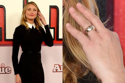 Cameron flashed what appeared to be an engagement ring at an <i>Annie</i> photocall in London on December 16.<br/><br/>Image: Getty