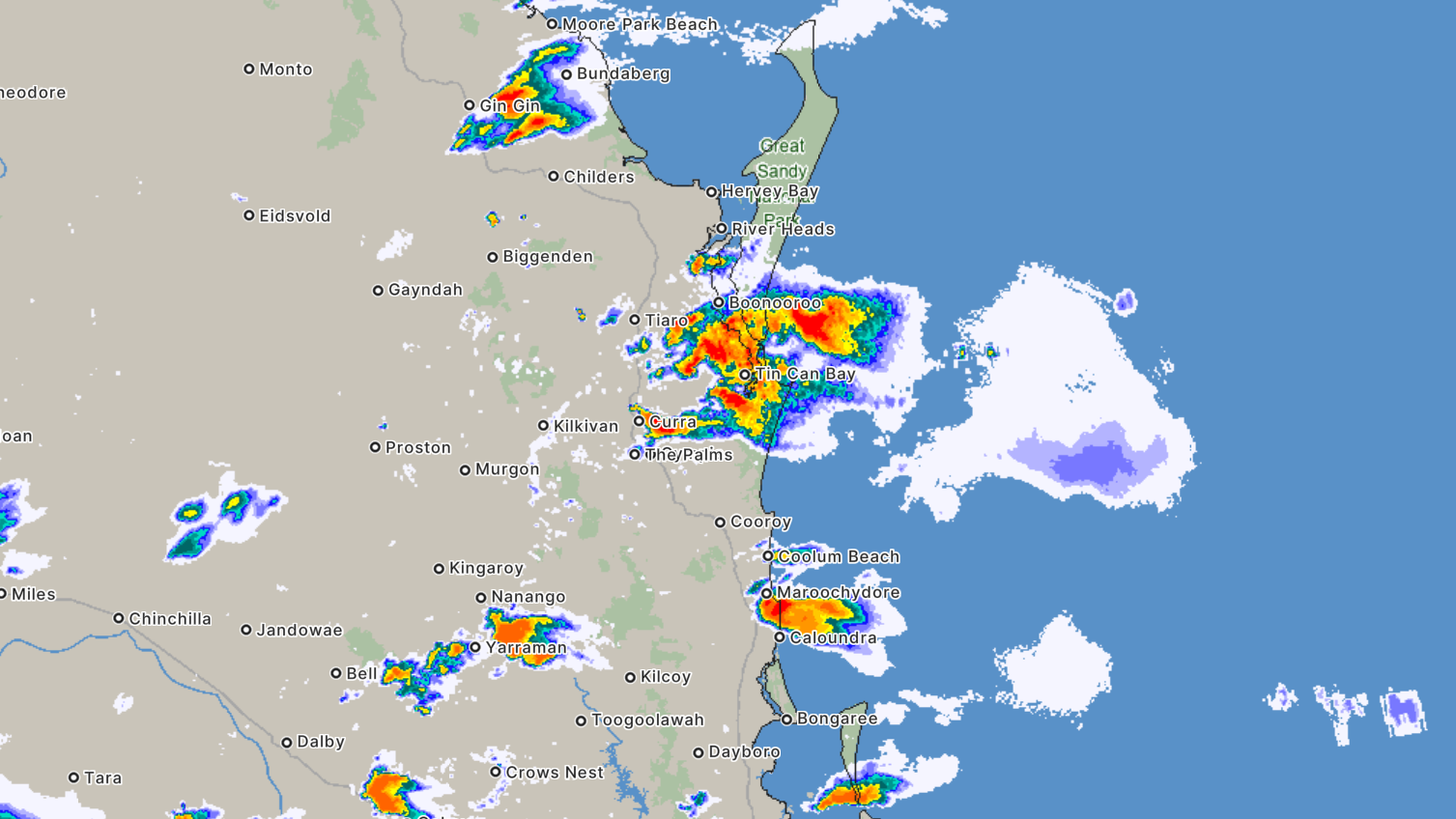 The BoM's rain rate radar.