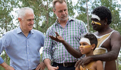 Indigenous Affairs Minister Nigel Scullion and Prime Minister Malcolm Turnbull. (Photo: AAP).