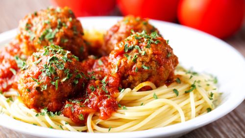 Pork and veal mince can be combined for scrumptious spaghetti and meatballs. 