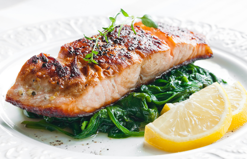 Low carb salmon healthy meal