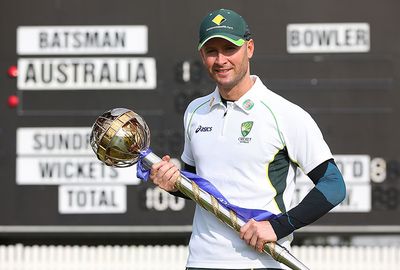 Clarke had the fortune of lifting the mace as captain of Test cricket's No.1 team.