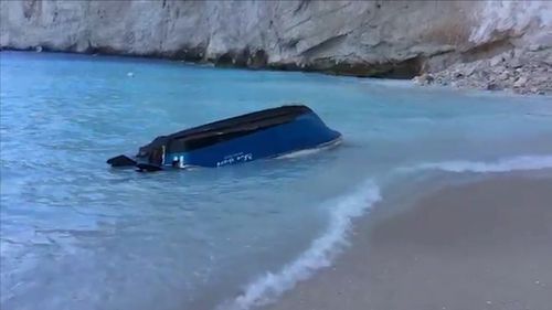 Small boats at the beach were capsized as a result of the fall sparking big waves.