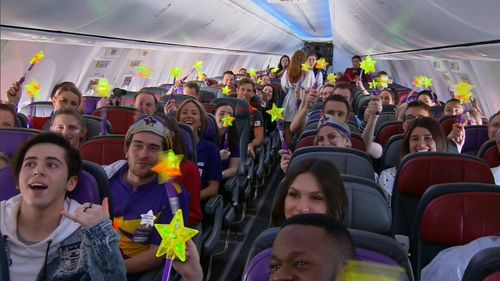 Starlight's corporate partner Virgin Australia helps grant wishes by providing flights for families. Picture: 9NEWS