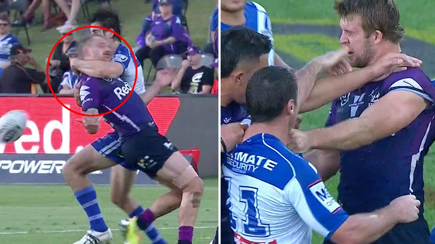 'That was ugly': Tensions boil over after Cameron Munster gets knocked off his feet by Lachlan Lewis 
