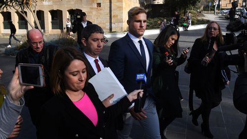 Jack de Belin did not comment as he left Wollongong Local Court today.