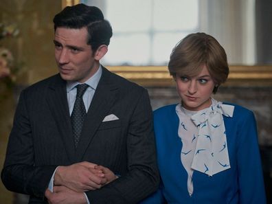 Prince Charles and Princess Diana in The Crown, played by Josh O'Connor and Emma Corrin.