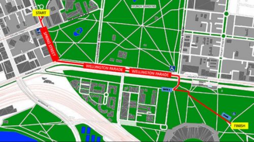 The Grand Final Parade route. (AFL)