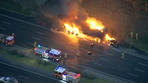 No one has been injured in the fire, according to Victoria Ambulance. (9NEWS)