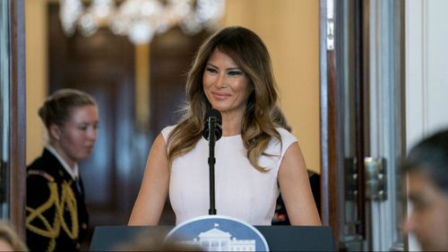 US First Lady Melania Trump praised the students who survived the Florida high school massacre, saying they were making their voices heard. (AAP)