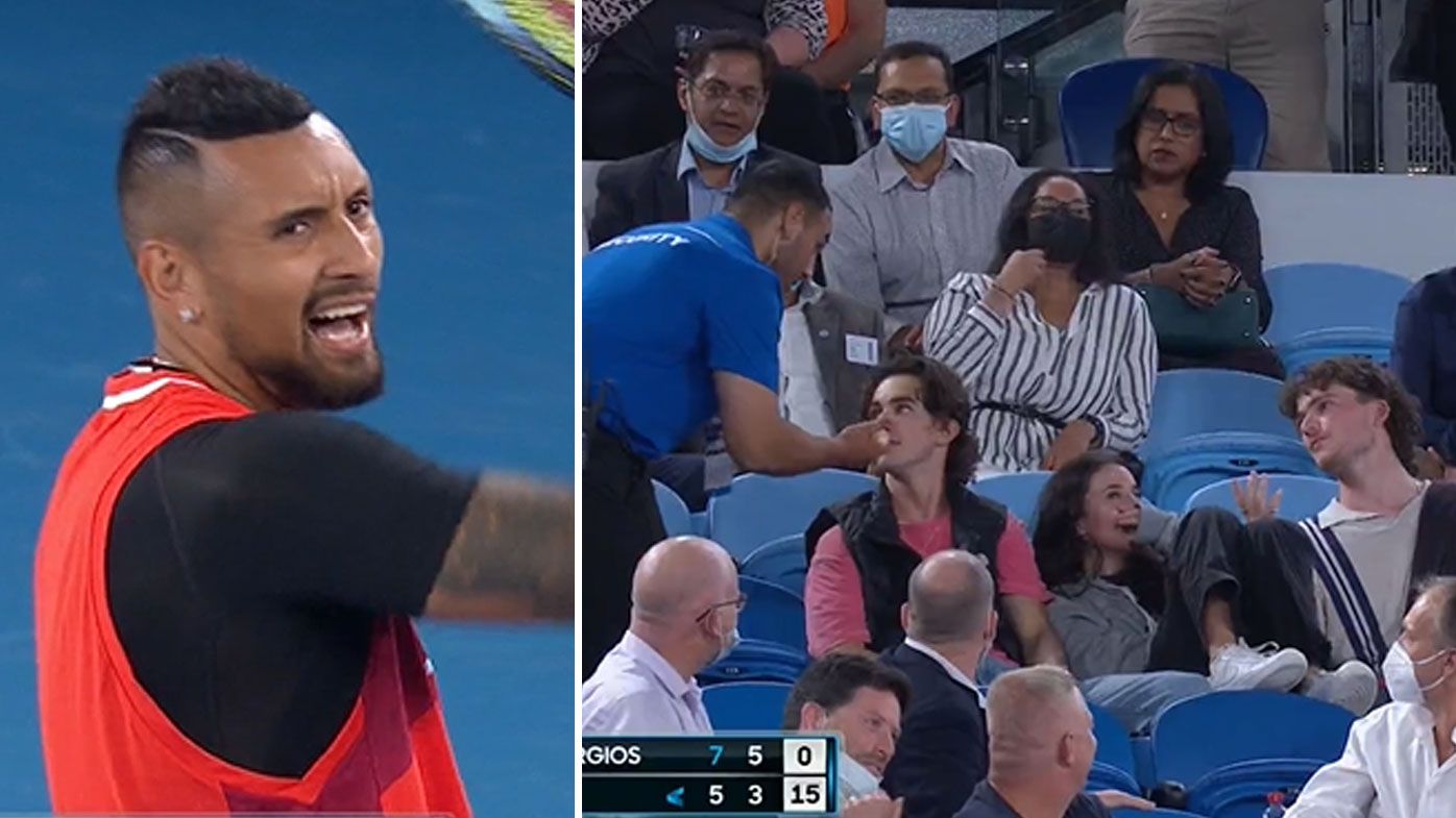 Nick Kyrgios steps in, calls on security as unruly spectator interrupts AO men's doubles final