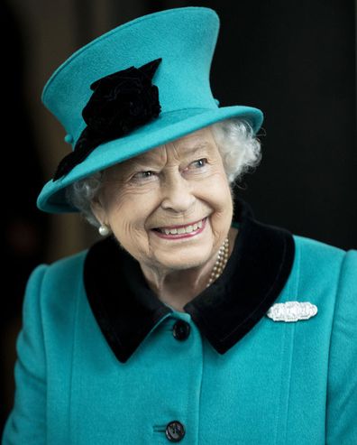 Queen Elizabeth II smiles during a visit to open the new headquarters of Schroders plc, the multinational asset management company which was founded in 1804, in London, Wednesday, Nov. 7, 2018