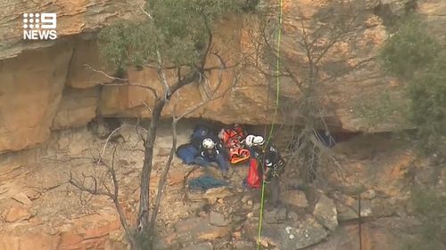 A man has been rescued from a cliff in the Blue Mountains.