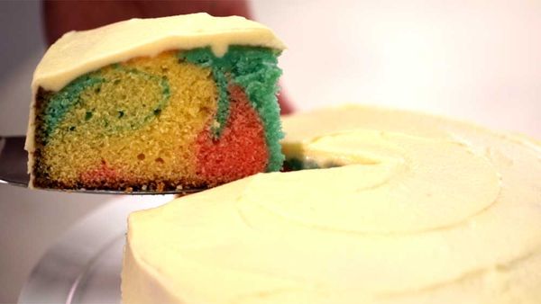 Rainbow marble cake
