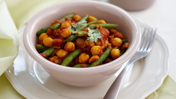 Chickpea curry with rice