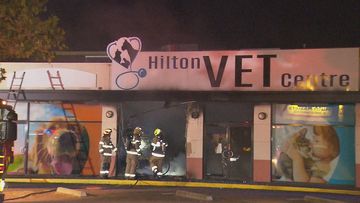 A family-owned vet has been completely destroyed by fire in Adelaide this morning.