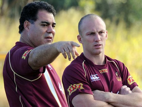 Mal Meninga (l) and Darren Lockyer. (AAP)