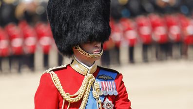 LONDON, ENGLAND - JUNE 10: Prince William, Prince of Wales Carries Out The Colonel&#x27;s Review at Horse Guards Parade on June 10, 2023 in London, England. The Prince of Wales carried out the review of the Welsh Guards for the first time as Colonel of the Regiment. It is the final evaluation of the King&#x27;s Birthday parade ahead of the event on June 17.  (Photo by Tristan Fewings/Getty Images)