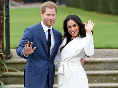 Prince Harry and Meghan Markle announce their engagement at Kensington Palace in November 2017.