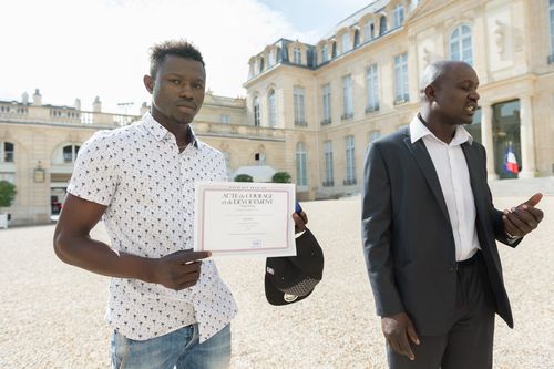 Originally from Mali, Mr Gassama is now looking forward to a new life in France. Picture: PA