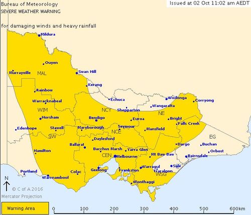 Weather warning for Victoria. (BOM)