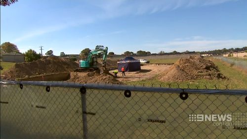 Police have been digging up the site since Monday but have not yet found anything. (9NEWS)