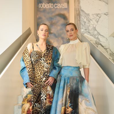 Lady Amelia Spencer and Lady Eliza Spencer at the Roberto Cavalli launch of 'Wild Leda' on May 31, 2023 in London.