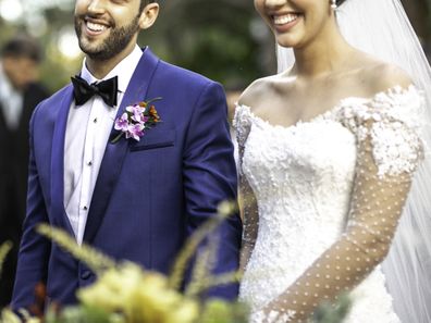 Bride and groom at wedding