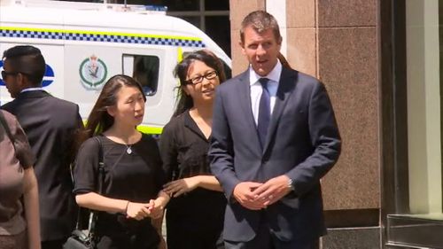 NSW Premier Mike Baird attended Mr Johnson's funeral.