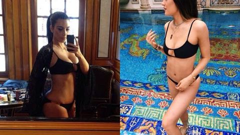 Who wore it best? Kim steals Kylie's teeny-tiny black bikini