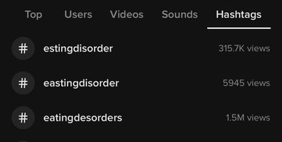 Searches for eating disorder content has changed on TikTok