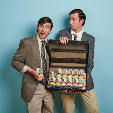 The boys from the Inspired Unemployed pose for the launch of their new beer.