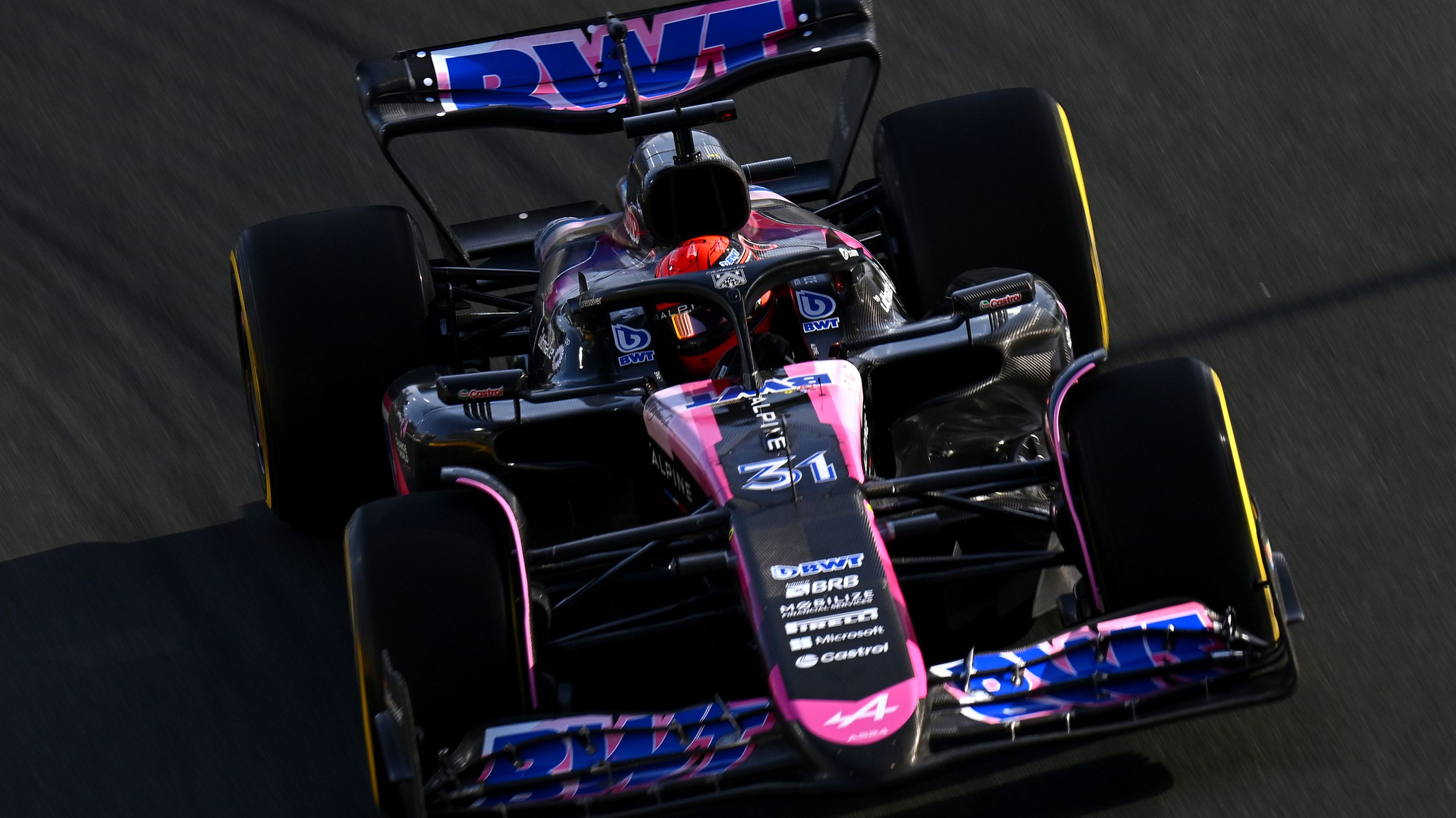 Esteban Ocon of France driving the (31) Alpine A524 at Jeddah Corniche.